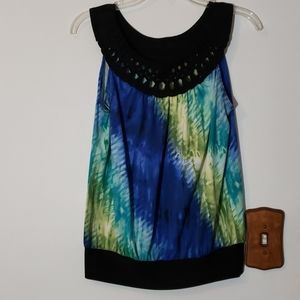 Wrapper Brand Blue/Green Sleeveless Tank size M